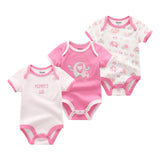 9M 12M 3Pcs/lot Newborn Romper Short Sleeve Baby onesize Jumpsuit