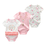 9M 12M 3Pcs/lot Newborn Romper Short Sleeve Baby onesize Jumpsuit