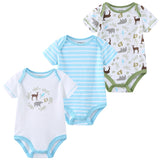 9M 12M 3Pcs/lot Newborn Romper Short Sleeve Baby onesize Jumpsuit