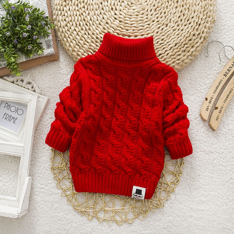 Sweater Tricots Turtleneck Pullover Baby Winter Tops