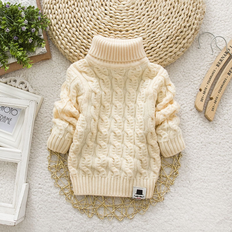 Sweater Tricots Turtleneck Pullover Baby Winter Tops