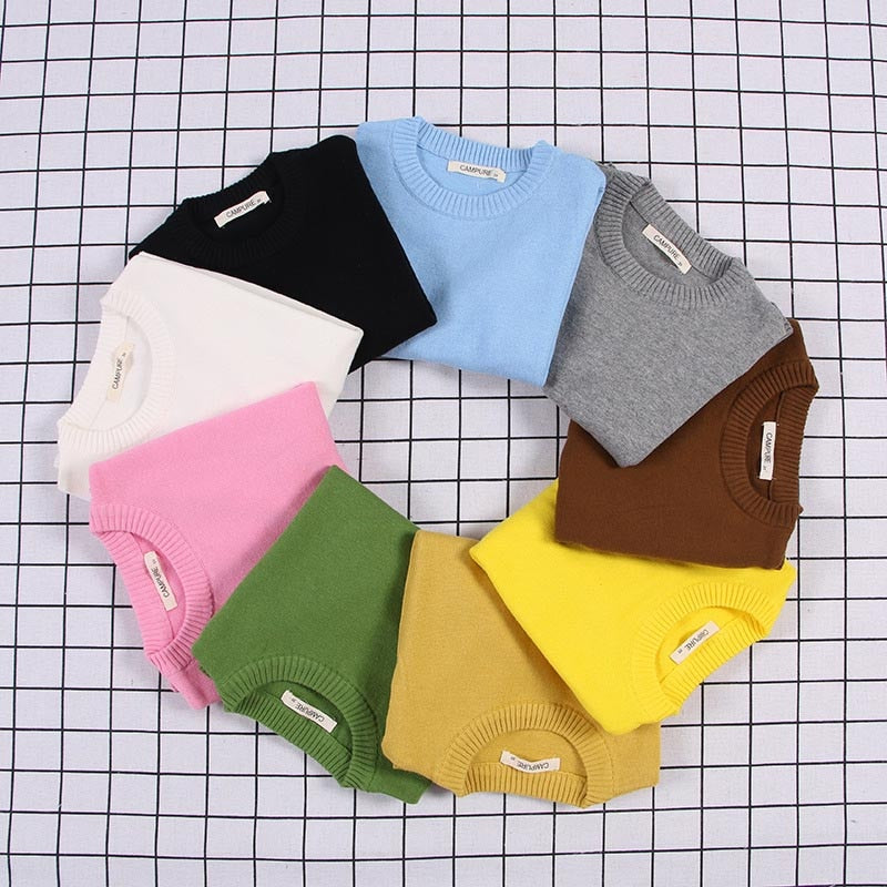 Pullover Solid Color Cotton Baby Girls Boys & Toddlers