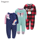 Christmas Romper Unisex Fleece Jumpsuit 3M-12M