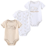 9M 12M 3Pcs/lot Newborn Romper Short Sleeve Baby onesize Jumpsuit