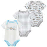 9M 12M 3Pcs/lot Newborn Romper Short Sleeve Baby onesize Jumpsuit