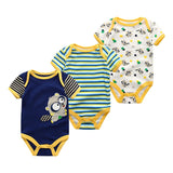 9M 12M 3Pcs/lot Newborn Romper Short Sleeve Baby onesize Jumpsuit