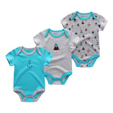 9M 12M 3Pcs/lot Newborn Romper Short Sleeve Baby onesize Jumpsuit