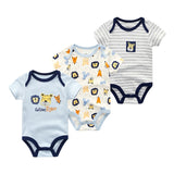 9M 12M 3Pcs/lot Newborn Romper Short Sleeve Baby onesize Jumpsuit