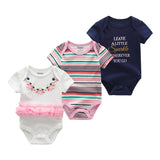 9M 12M 3Pcs/lot Newborn Romper Short Sleeve Baby onesize Jumpsuit