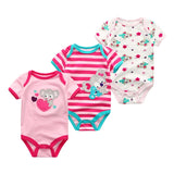 9M 12M 3Pcs/lot Newborn Romper Short Sleeve Baby onesize Jumpsuit