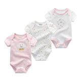 9M 12M 3Pcs/lot Newborn Romper Short Sleeve Baby onesize Jumpsuit