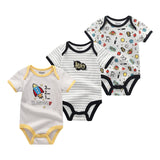 9M 12M 3Pcs/lot Newborn Romper Short Sleeve Baby onesize Jumpsuit