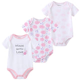 9M 12M 3Pcs/lot Newborn Romper Short Sleeve Baby onesize Jumpsuit