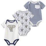 9M 12M 3Pcs/lot Newborn Romper Short Sleeve Baby onesize Jumpsuit