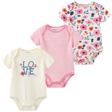 9M 12M 3Pcs/lot Newborn Romper Short Sleeve Baby onesize Jumpsuit