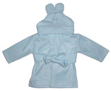 Bath Fleece Robe With Hoodie Blue Color