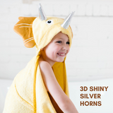 Bamboo Yellow Dinosaur Hooded Towel